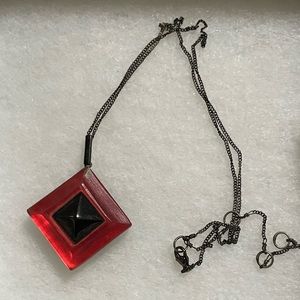 Alexis Bittar red lucite Necklace -rare